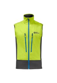 Kamizelka turystyczna męska Jack Wolfskin Alpspitze softshell. Kolor: zielony. Materiał: poliester, poliamid