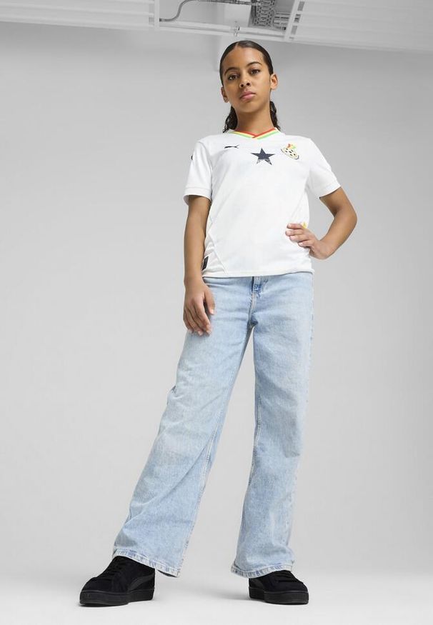 Puma - Młodzieżowa koszulka domowa Ghana 2025 PUMA White Pelé Yellow. Kolor: żółty, biały, wielokolorowy