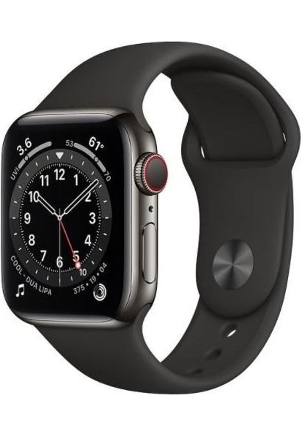 APPLE - Smartwatch Apple Watch Series 6 GPS + Cellular 40mm Gray Steel Black Sport Czarny (M06X3WB/A). Rodzaj zegarka: smartwatch. Kolor: czarny. Styl: sportowy