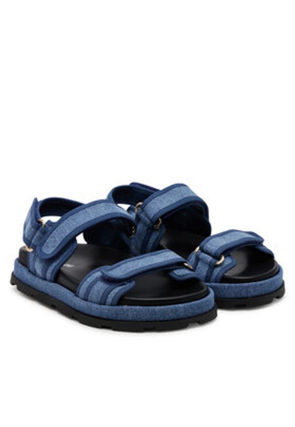 Pollini Sandały SA16244G1MTQ0707 Niebieski. Kolor: niebieski. Materiał: materiał
