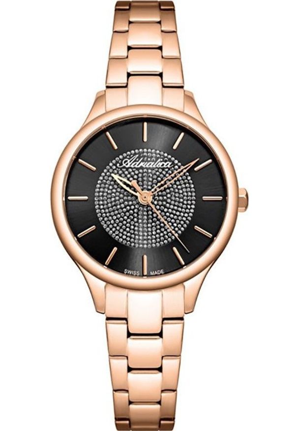 Zegarek Adriatica Zegarek damski Adriatica A3818.91R7Q CYRKONIE różowe złoto. Kolor: złoty, wielokolorowy, różowy