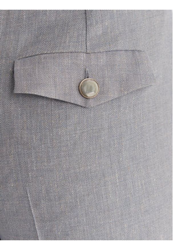 Marella Spodnie materiałowe Odino 2613131121 Błękitny Straight Fit. Kolor: niebieski. Materiał: len