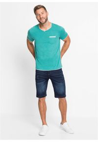 bonprix - Bermudy dżinsowe w wygodnym fasonie, regular fit. Stan: obniżony. Kolor: niebieski. Styl: elegancki #3