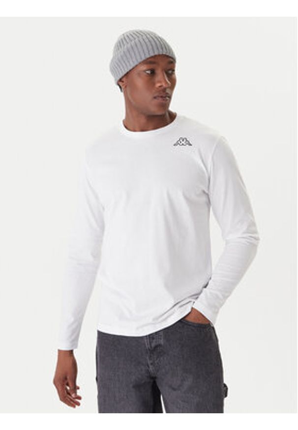 Kappa Komplet longsleeve Logo Saro 37216LW Biały Regular Fit. Kolor: biały. Materiał: bawełna. Długość rękawa: długi rękaw