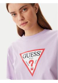 Guess Jeans T-Shirt W4YI73 K8HM0 Fioletowy Boxy Fit. Kolor: fioletowy. Materiał: bawełna #4
