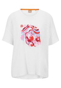 BOSS - Boss T-Shirt 50489587 Biały Regular Fit. Kolor: biały. Materiał: len #4