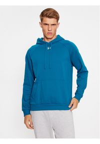 Under Armour Bluza Ua Rival Fleece Hoodie 1379757 Niebieski Loose Fit. Kolor: niebieski. Materiał: bawełna #1