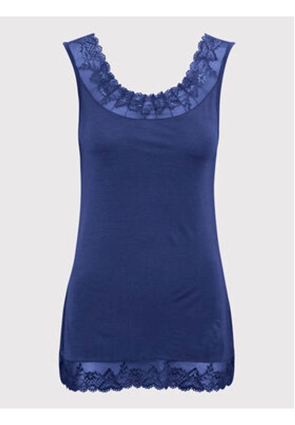 Cream Top Florence 10600385 Granatowy Slim Fit. Kolor: niebieski. Materiał: wiskoza