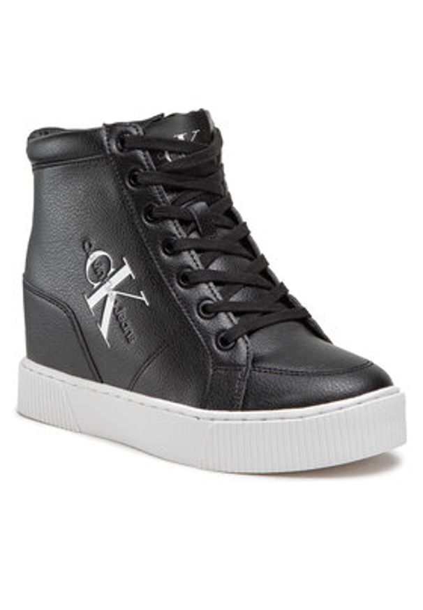 Calvin Klein Jeans Sneakersy Hidden Wedge Cupsole Laceup YW0YW00771 Czarny. Kolor: czarny. Materiał: skóra