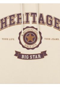 Big-Star - Bluza męska z kapturem kremowa Salomon 103. Okazja: na co dzień. Typ kołnierza: kaptur. Kolor: kremowy. Materiał: dzianina. Długość rękawa: długi rękaw. Długość: długie. Wzór: nadruk. Styl: casual #2