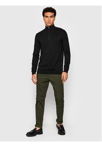 Selected Homme Sweter Berg 16074687 Czarny Regular Fit. Kolor: czarny. Materiał: bawełna