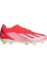 Adidas - Buty piłkarskie adidas X Crazyfast Elite Fg Jr IF0670 czerwone. Zapięcie: pasek. Kolor: czerwony. Materiał: materiał. Szerokość cholewki: normalna. Wzór: paski. Sport: piłka nożna