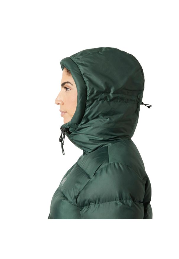 Parka damska z kapturem Helly Hansen Active. Okazja: na co dzień. Typ kołnierza: kaptur. Kolor: zielony. Materiał: puch. Długość: długie. Styl: casual