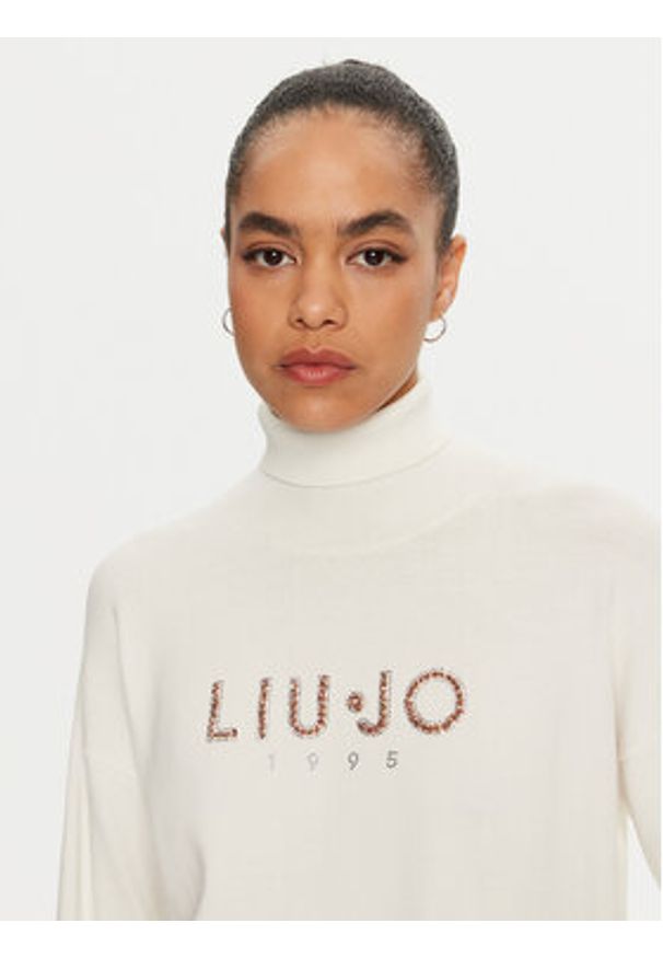 Liu Jo Sport Golf TF4316 MS63M Biały Regular Fit. Typ kołnierza: golf. Kolor: biały. Materiał: wiskoza, syntetyk. Styl: sportowy