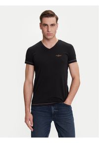 Aeronautica Militare T-Shirt AM1UTI004 Czarny Regular Fit. Kolor: czarny. Materiał: bawełna
