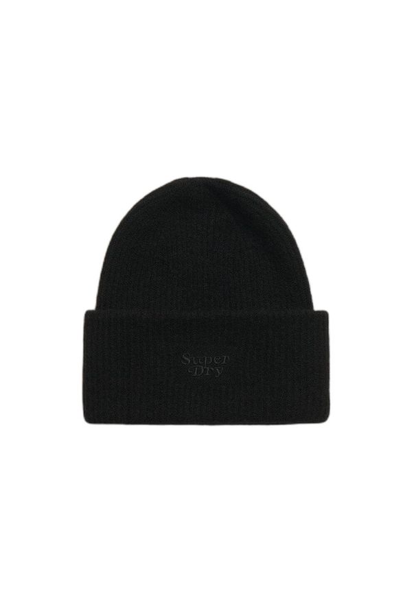 Dziecięca czapka z dzianiny Superdry Soft Rib. Kolor: czarny. Materiał: dzianina
