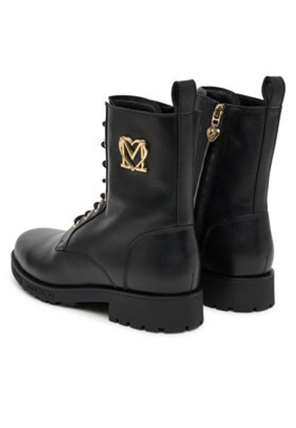 Love Moschino - LOVE MOSCHINO Trzewiki JA24254G0NIA0000 Czarny. Kolor: czarny. Materiał: skóra