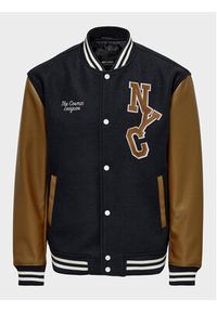 Only & Sons Kurtka bomber Jay Varsity 22022572 Granatowy Regular Fit. Kolor: niebieski. Materiał: skóra #2
