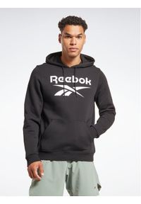 Reebok Bluza Identity Stacked Logo H54802 Czarny Regular Fit. Kolor: czarny. Materiał: syntetyk