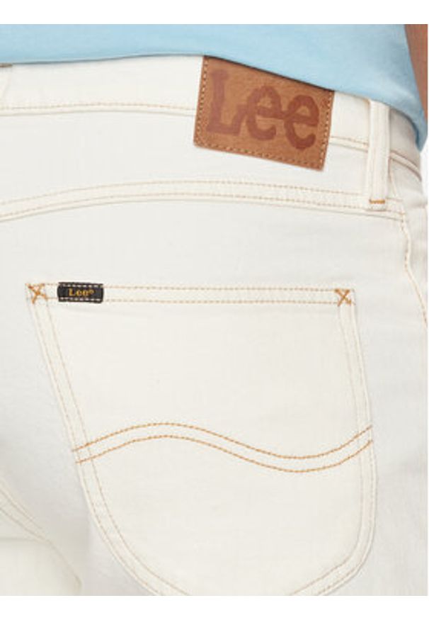 Lee Szorty jeansowe 5 Pocket 112349236 Écru Regular Fit. Materiał: lyocell, bawełna