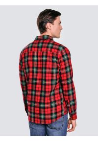 Big-Star - Koszula męska w kratę czerwona Sensitewo 603. Okazja: na co dzień. Kolor: czerwony. Materiał: tkanina, jeans. Wzór: kolorowy, haft, kratka. Styl: casual, elegancki #5