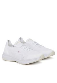 TOMMY HILFIGER - Tommy Hilfiger Sneakersy Th Knit Runner FW0FW08813 Biały. Kolor: biały. Materiał: materiał #3