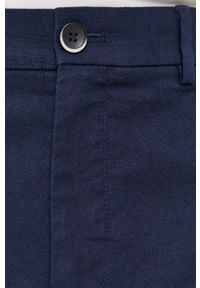 Sisley Spodnie męskie kolor granatowy dopasowane. Kolor: niebieski