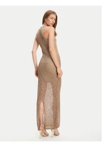 Guess Sukienka dzianinowa W5YK48 Z37G0 Beżowy Slim Fit. Kolor: beżowy. Materiał: syntetyk