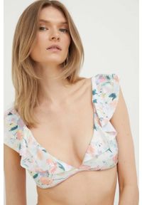 Abercrombie & Fitch biustonosz kąpielowy kolor biały lekko usztywniona miseczka. Kolor: biały #1