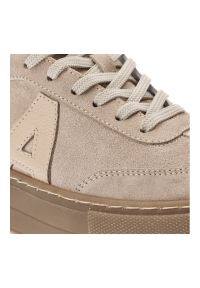 Beżowe Sneakersy Armodo Modne Obuwie Damskie. Okazja: na co dzień. Kolor: beżowy. Materiał: zamsz