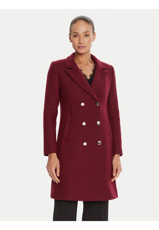 Rinascimento Płaszcz wełniany CFC0126118003 Bordowy Regular Fit. Kolor: czerwony. Materiał: syntetyk