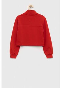 TOMMY HILFIGER - Tommy Hilfiger bluza dziecięca kolor czerwony z aplikacją. Okazja: na co dzień. Kolor: czerwony. Materiał: włókno, dzianina. Długość: krótkie. Wzór: aplikacja. Styl: casual #2