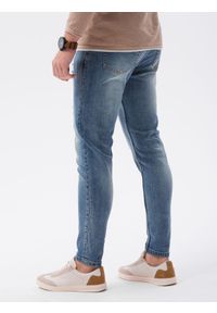 Ombre Clothing - Spodnie męskie jeansowe SLIM FIT P1064 - jasnoniebieskie - XXL. Okazja: na co dzień. Kolor: niebieski. Materiał: jeans. Styl: casual