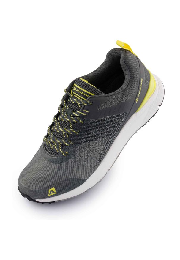 ALPINE PRO Gatim Unisex 45 Buty trekkingowe wodoodporne. Kolor: zielony, żółty, wielokolorowy. Styl: sportowy. Sport: turystyka piesza