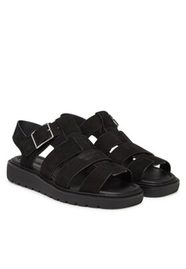 Calvin Klein Jeans Sandały Fisherman Hw Sandal Lth YW0YW01962 Czarny. Kolor: czarny. Materiał: skóra