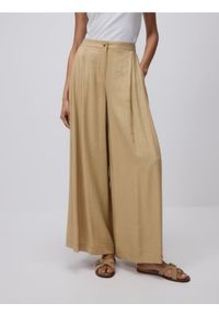 Reserved - Luźne spodnie z wiskozy - warm olive. Materiał: wiskoza #1