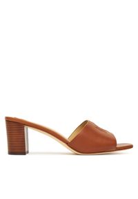 Lauren Ralph Lauren - LAUREN RALPH LAUREN Klapki Everley Block-Heel 802974364002 Brązowy. Kolor: brązowy. Materiał: skóra