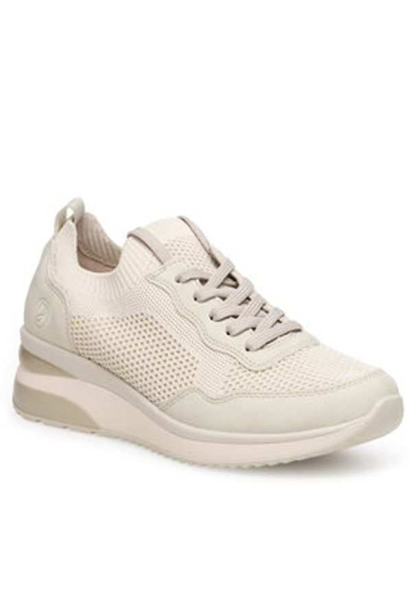 Remonte Sneakersy D2406-60 Beżowy. Kolor: beżowy. Materiał: materiał