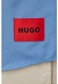 Hugo - Koszula bawełniana. Typ kołnierza: kołnierzyk klasyczny. Kolor: niebieski. Materiał: bawełna. Długość rękawa: krótki rękaw. Długość: krótkie. Styl: klasyczny #3