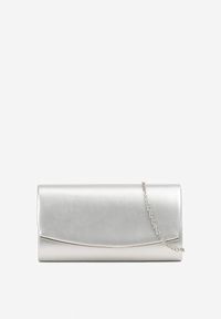 Renee - Srebrna Elegancka Torebka Kopertówka z Dodatkowym Łańcuszkiem Istevia. Kolor: srebrny. Styl: elegancki. Rodzaj torebki: na ramię