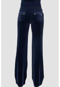Juicy Couture - JUICY COUTURE Granatowe spodnie dresowe damskie Layla Low Rise Pocket, Rozmiar XS. Stan: obniżony. Kolor: niebieski. Materiał: dresówka #4