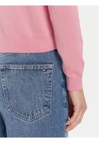 Tommy Jeans Sweter Essential DW0DW20159 Różowy Regular Fit. Kolor: różowy. Materiał: bawełna #4