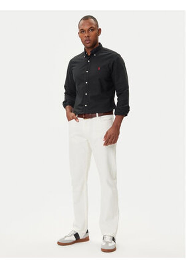Polo Ralph Lauren Koszula Bsr 710772290 Czarny Custom Fit. Typ kołnierza: polo. Kolor: czarny. Materiał: bawełna