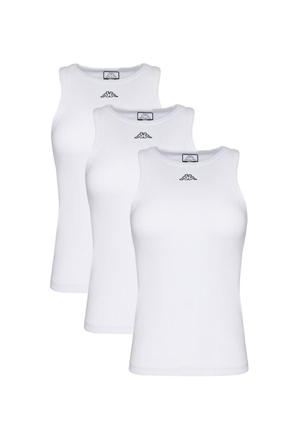 Kappa Komplet 2 topów Logo Benny 322565W Biały Regular Fit. Kolor: biały. Materiał: bawełna