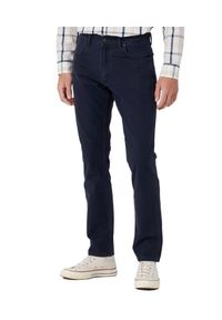 Wrangler - WRANGLER GREENSBORO MĘSKIE SPODNIE MATERIAŁOWE JEANSY DARK NAVY W15QDRXAE 112334235 #1
