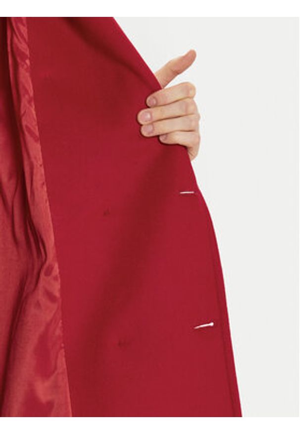 TwinSet - TWINSET Płaszcz wełniany 242TT2203 Czerwony Loose Fit. Kolor: czerwony. Materiał: wełna