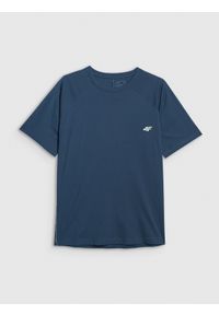 4f - 4F T-shirt oversize gładki męski - granatowy XL. Okazja: na co dzień. Kolor: niebieski. Materiał: bawełna. Długość: długie. Wzór: gładki. Styl: casual