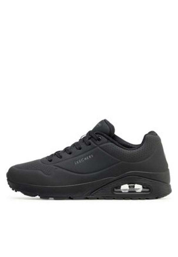 skechers - Skechers Sneakersy Uno-Stand On Air 52458/BBK Czarny. Kolor: czarny. Materiał: skóra