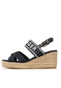 TOMMY HILFIGER - Tommy Hilfiger Espadryle Seasonal Webbing Mid Wedge FW0FW07091 Granatowy. Kolor: niebieski. Materiał: materiał #3