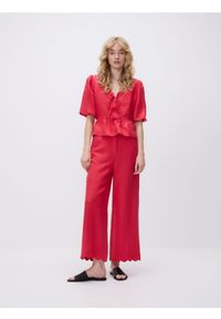 Reserved - Bluzka z lnem - czerwony. Kolor: czerwony. Materiał: len #1